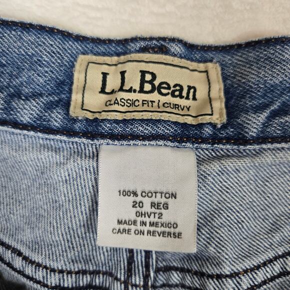 L.L. Bean Classic Fit Curvy Straight Leg Jeans Denim Womens 20R 0726 - Picture 7 of 9
